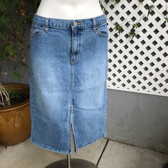 jean skirts below the knee